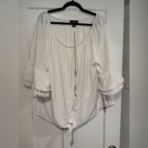 AGB Ivory Blouse with Lace Details